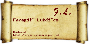 Faragó Lukács névjegykártya